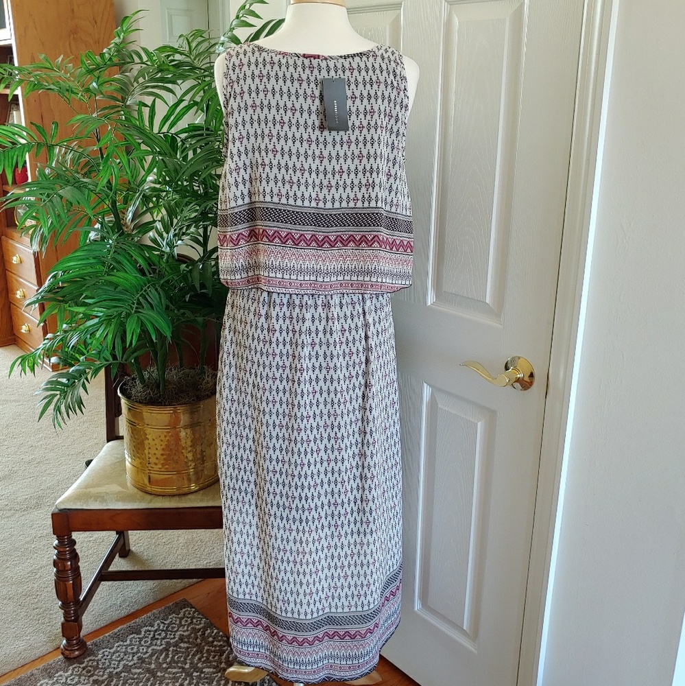 Robert Louis Pattern Print Maxi Dress Medium - Picture 5 of 8